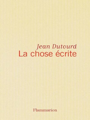 cover image of La chose écrite
